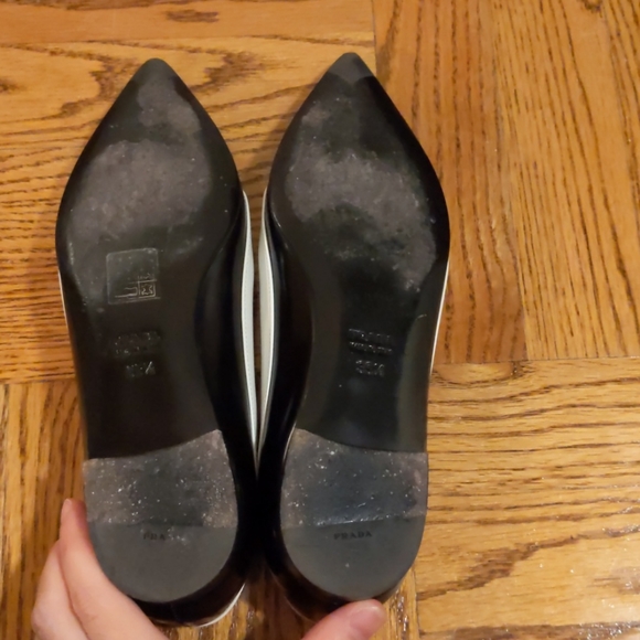 Prada Trim Two Tone Pointy Toe Ballerina Flat - Picture 3 of 8